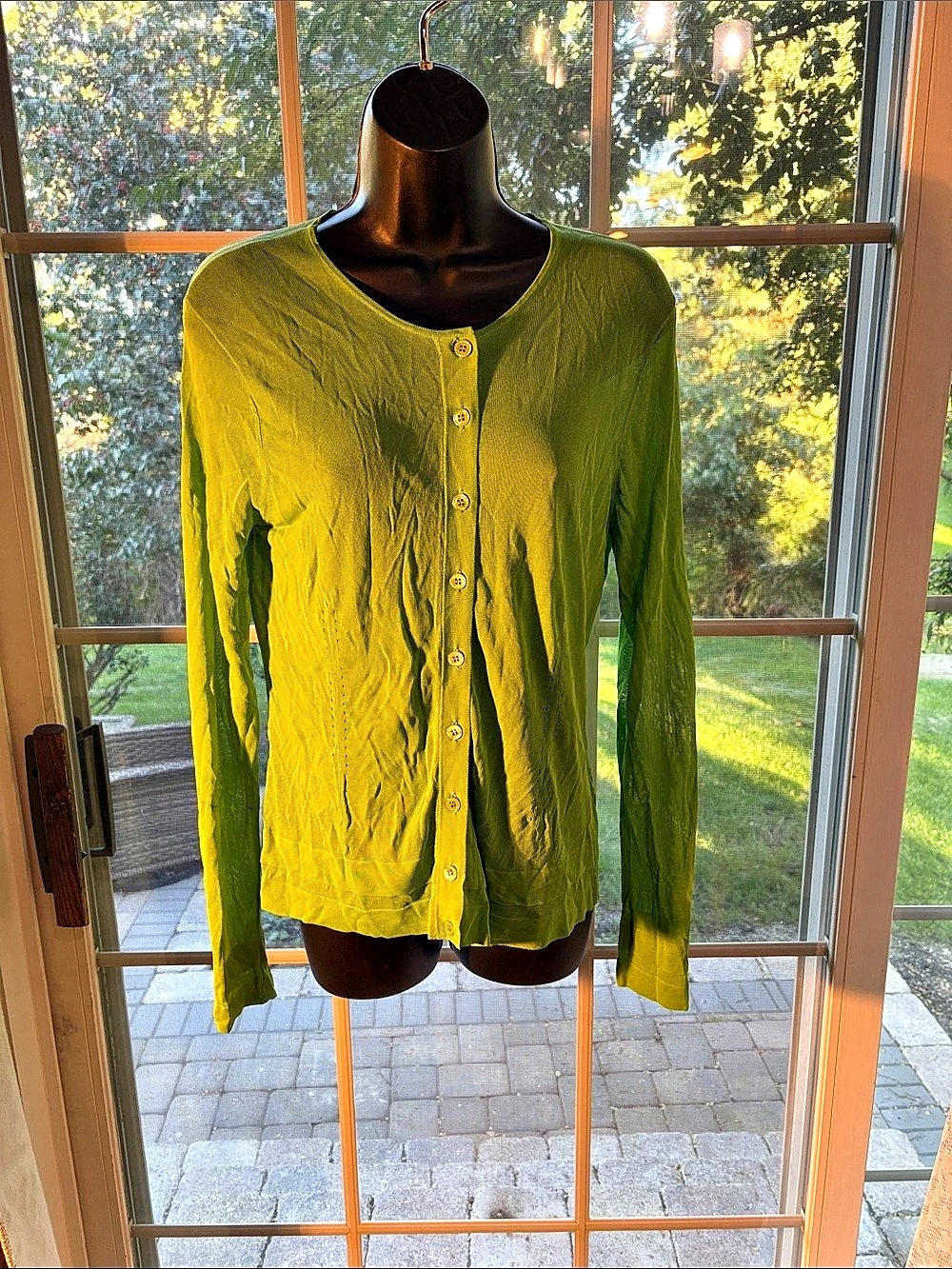 Doncaster Green Cardigan Size Large NWT